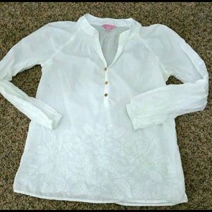 Adorable White Lilly Pulitzer Top
